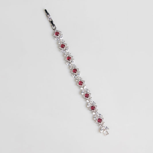 European And American Zircon Necklace Earring Bracelet Wedding Dress Bridal Three - piece Set - Chinguity