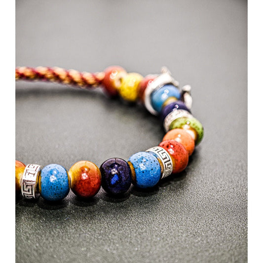 Handmade String Finished Colored Stone Bracelet - Chinguity