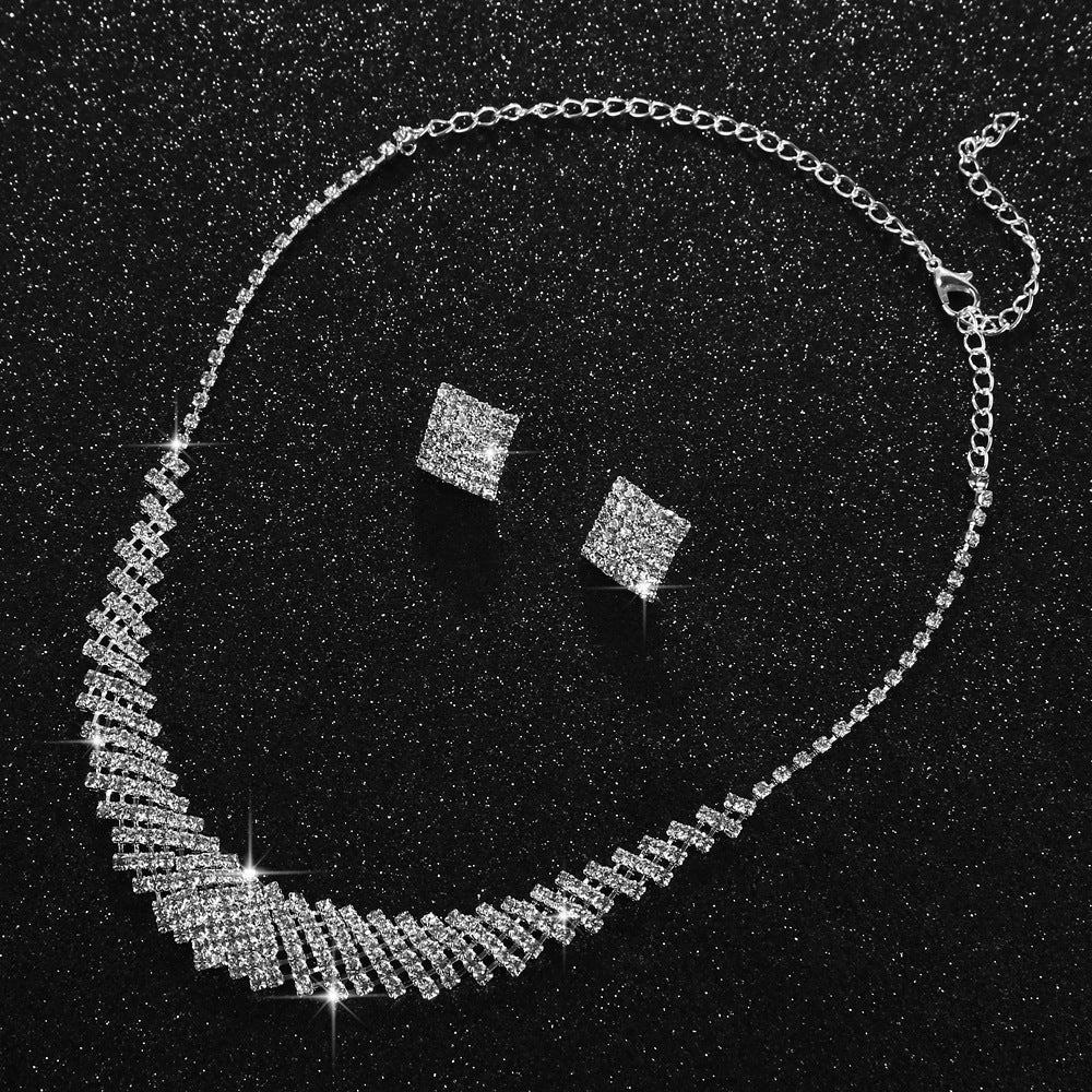 Luxury shiny rhinestone necklace set