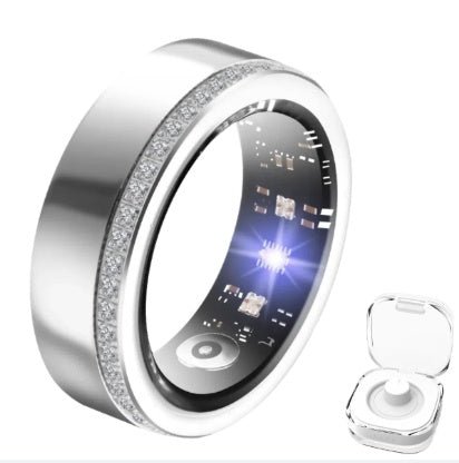 2025 New Silver Edge Diamond Smart Ring Fitness Tracker - Chinguity