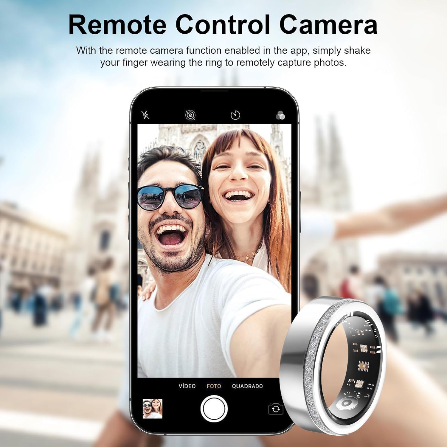 2025 New Silver Edge Diamond Smart Ring Fitness Tracker - Chinguity