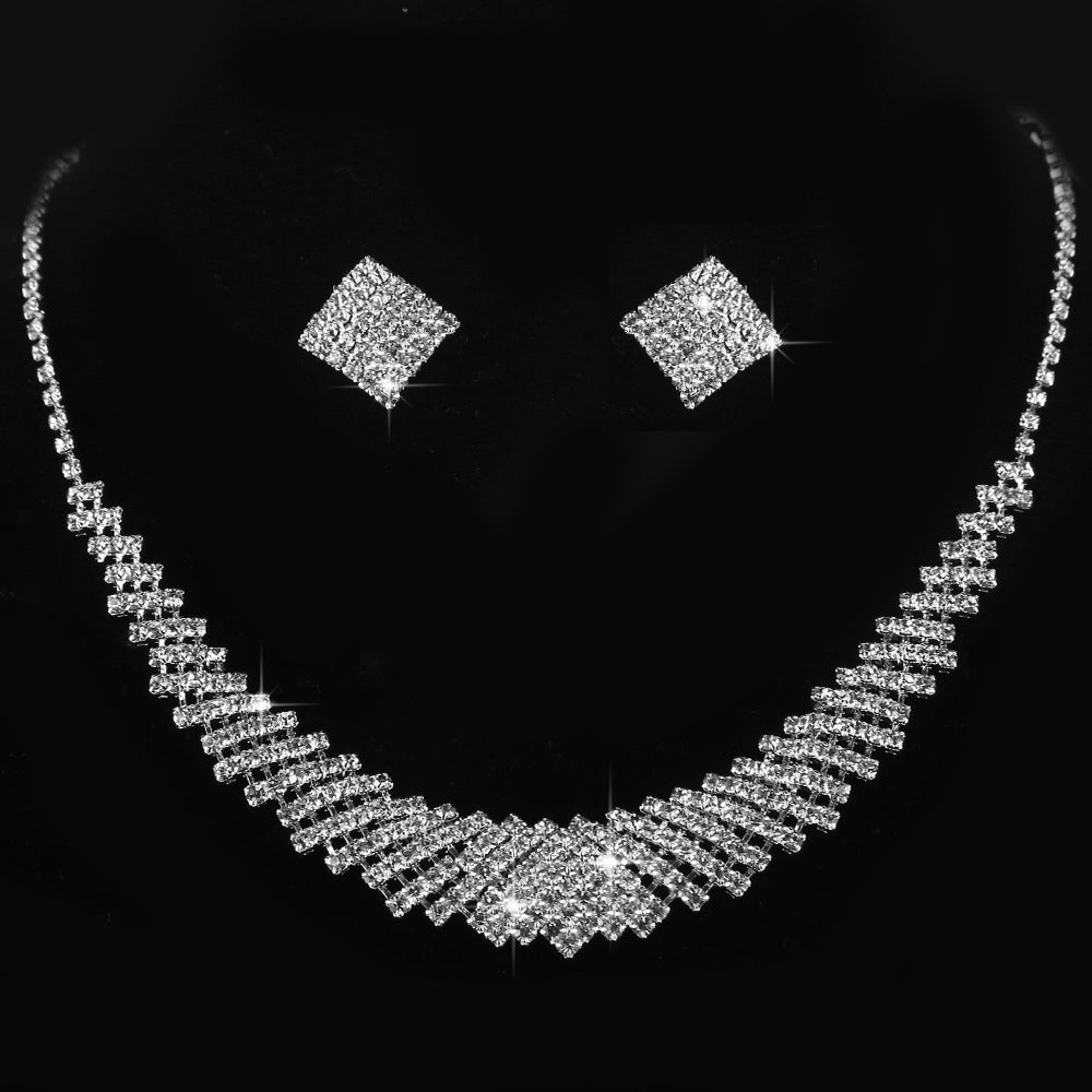 Luxury shiny rhinestone necklace set