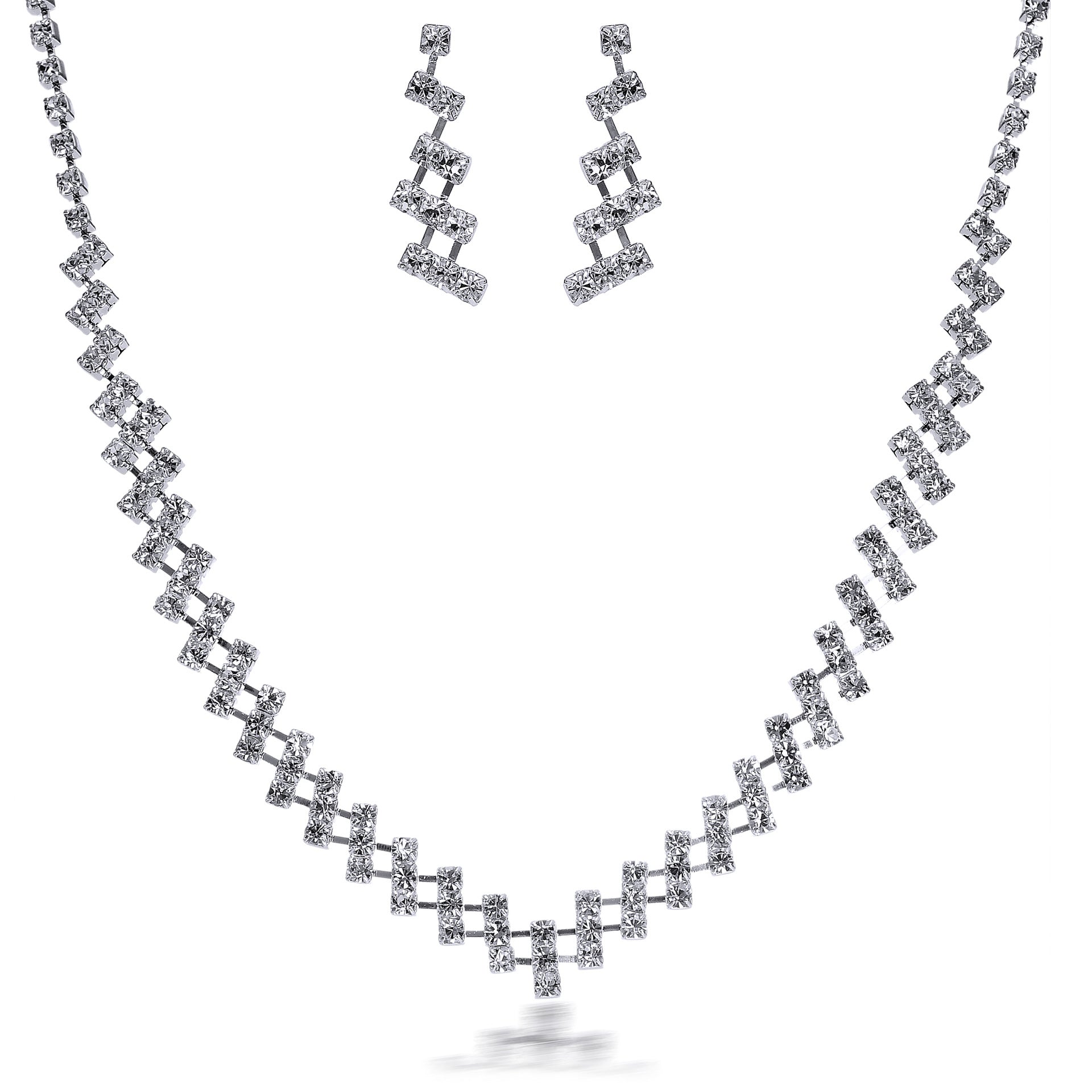 Luxury shiny rhinestone necklace set