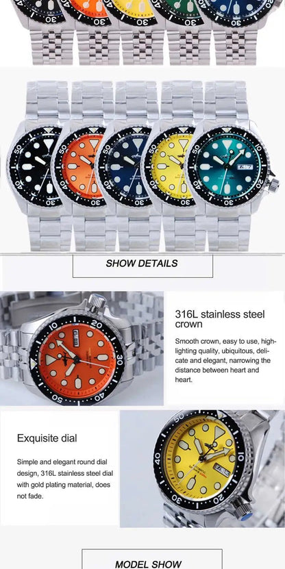 HEIMDALLR Sharkey SKX007 Vintage Diver Watch Mechanical Men Watches 200M Sapphire crystal Luminous NH36 Automatic Movement watch - CHINGUITY