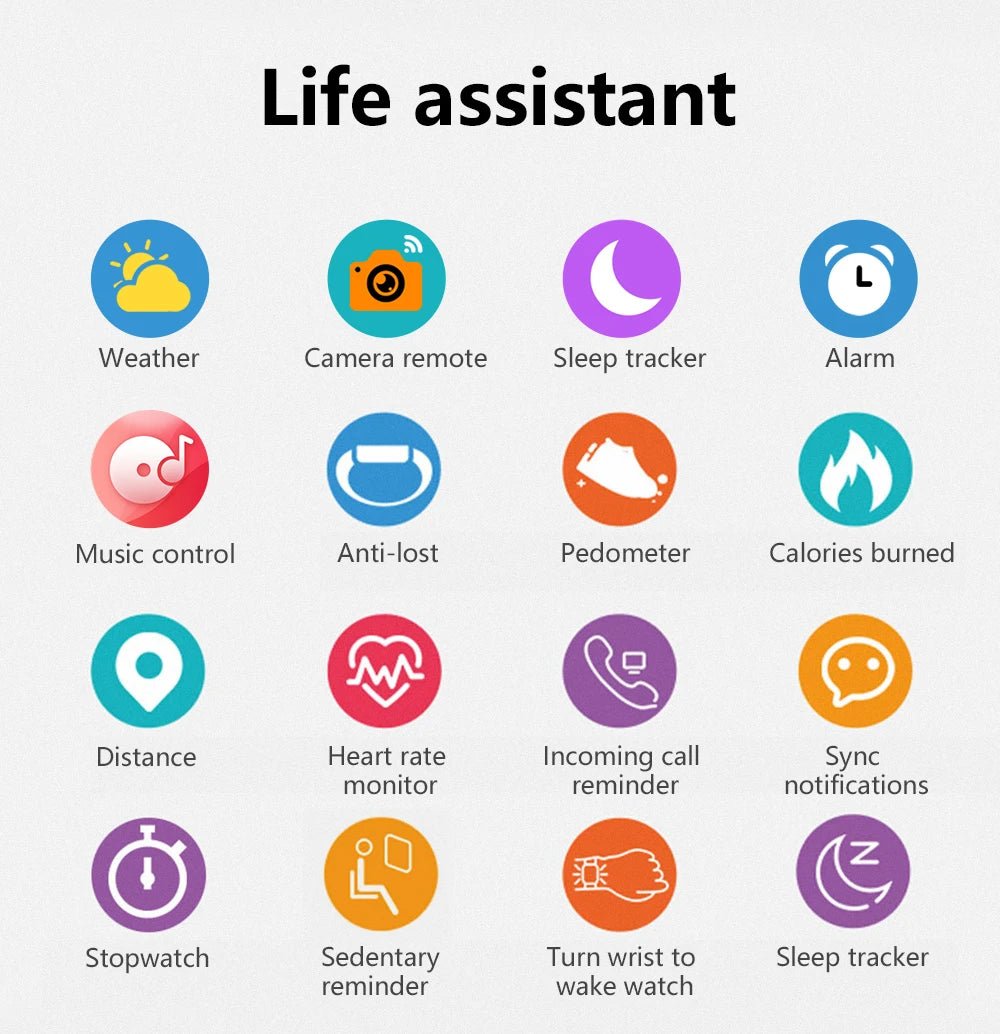 Smart watch with full touch screen, call, message reminder, music control and other functions, compatible with iPhone/android mo - CHINGUITY