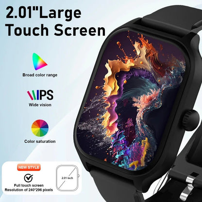 Touch Screen Smart Watch Music Steps Count Bluetooth Call 2025 Smartwatch For Men Women Calorie Track Heart Rate Monitoring H9 - CHINGUITY
