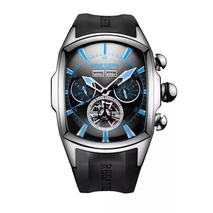 Reef Tiger 316L Stainless Steel Wine Barrel Automatic Watch Fashion Mulitfunction Tourbillon Mechanical Watches for Men RGA3069 - CHINGUITY