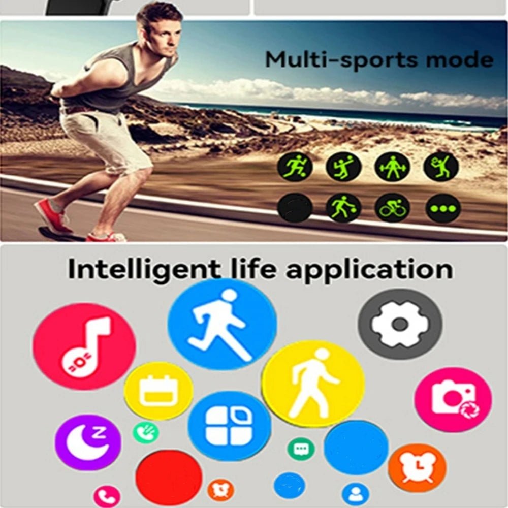 Touch Screen Smart Watch Music Steps Count Bluetooth Call 2025 Smartwatch For Men Women Calorie Track Heart Rate Monitoring H9 - CHINGUITY