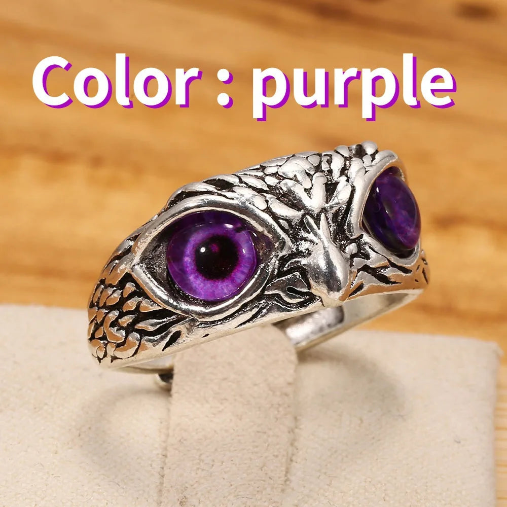 Fashion Charm Vintage Owl Ring for Men Women Cute Animals Owl Youth Gothic Rings Jewelry Accessories Boy Girl Gifts