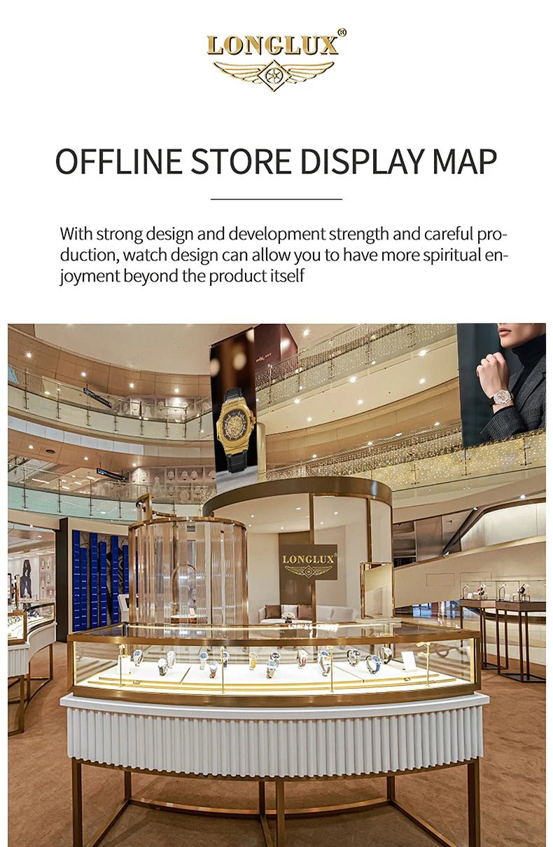 LONGLUX automatic mechanical watch outdoors simple luxury watches waterproof cheap wholesale skeleton leather mens watch gift - CHINGUITY