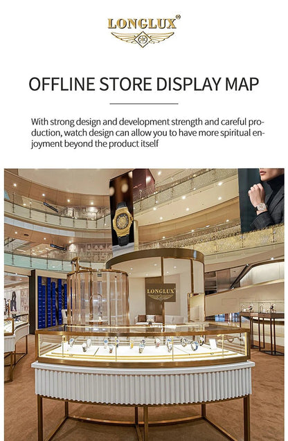 LONGLUX automatic mechanical watch outdoors simple luxury watches waterproof cheap wholesale skeleton leather mens watch gift - CHINGUITY