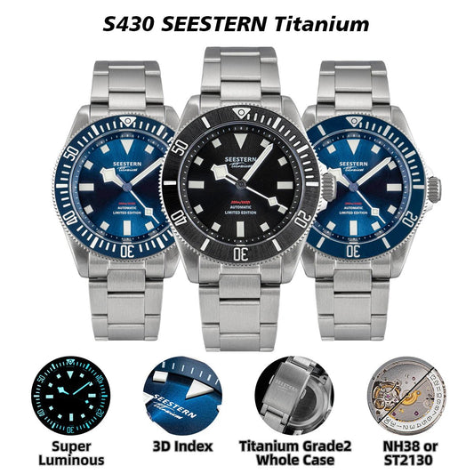 SEESTERN Titanium Diver Watch for Men Automatic Mechanical Wristwatch NH38 Movement Sapphire Glass 20ATM Waterproof Luminous New - CHINGUITY