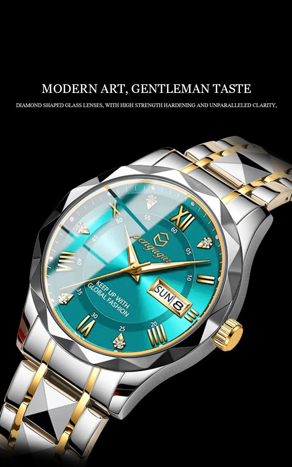 PENGAGAR Luxury Square Sport Man Wristwatch Waterproof Luminous Chronograph Quartz Men's Watches Stainless Steel Men Watch Reloj - CHINGUITY