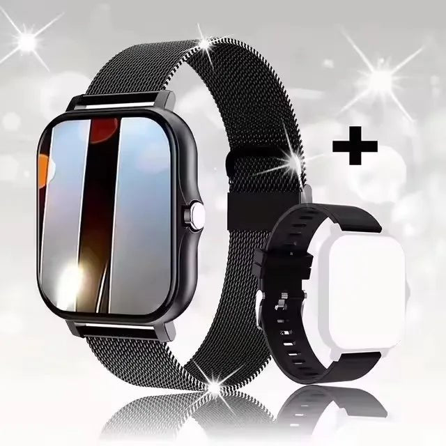 Smart watch with full touch screen, call, message reminder, music control and other functions, compatible with iPhone/android mo - CHINGUITY