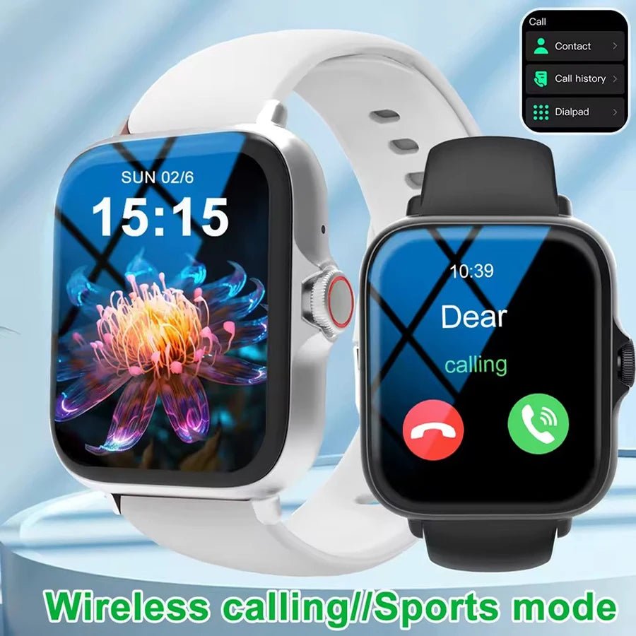 Smart watch with full touch screen, call, message reminder, music control and other functions, compatible with iPhone/android mo - CHINGUITY