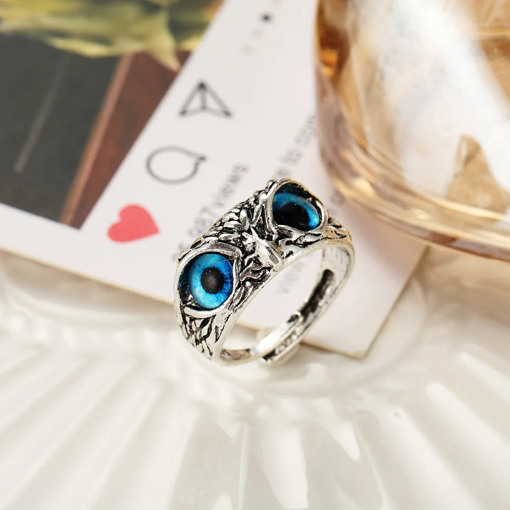 Fashion Charm Vintage Owl Ring for Men Women Cute Animals Owl Youth Gothic Rings Jewelry Accessories Boy Girl Gifts