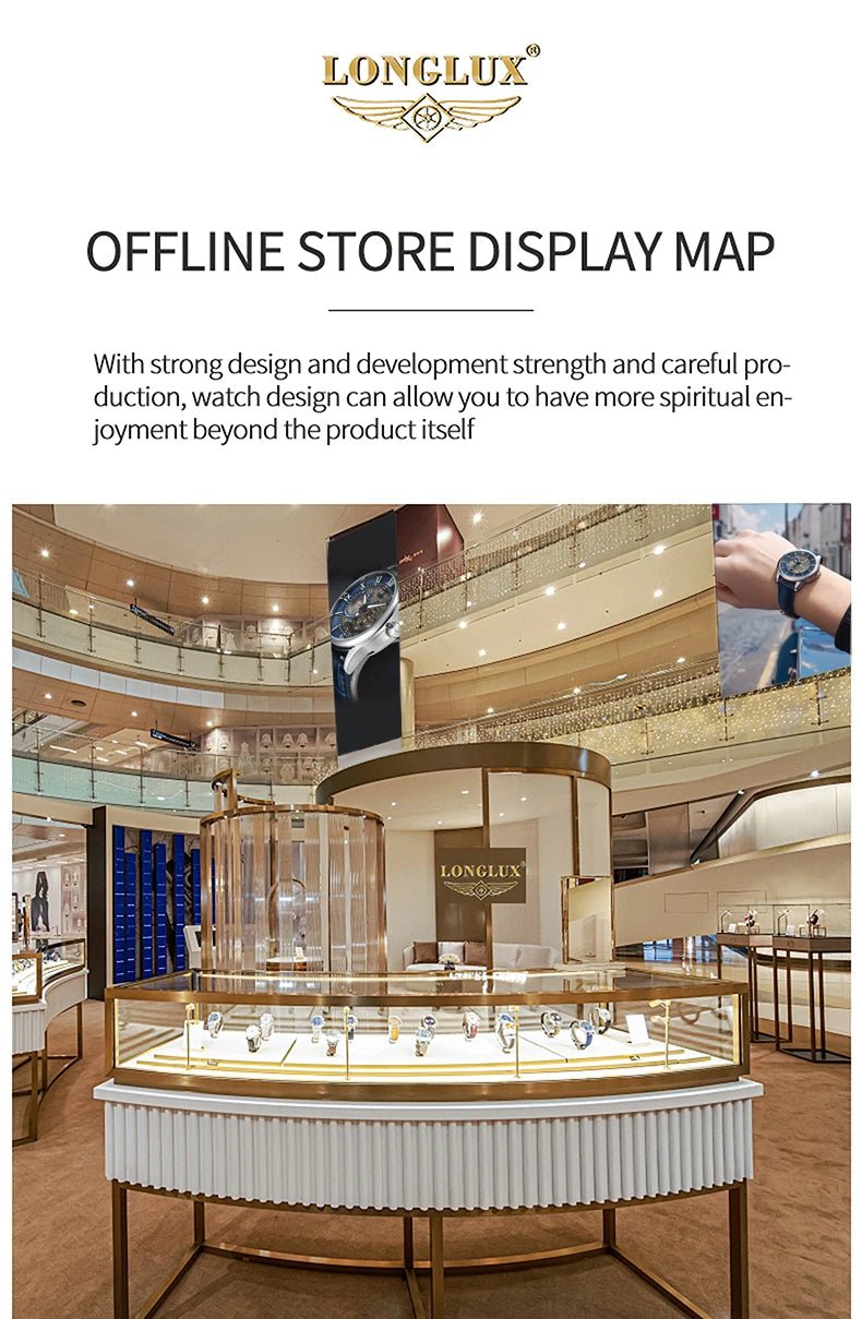 LONGLUX automatic watch rome wholesale mechanical wristwatches waterproof hollow leather mens watch men gift - CHINGUITY