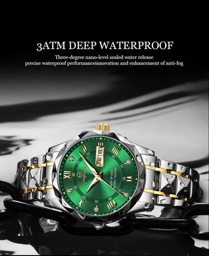PENGAGAR Luxury Square Sport Man Wristwatch Waterproof Luminous Chronograph Quartz Men's Watches Stainless Steel Men Watch Reloj - CHINGUITY