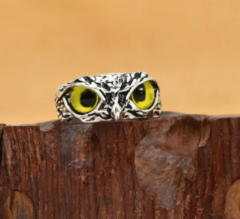Fashion Charm Vintage Owl Ring for Men Women Cute Animals Owl Youth Gothic Rings Jewelry Accessories Boy Girl Gifts