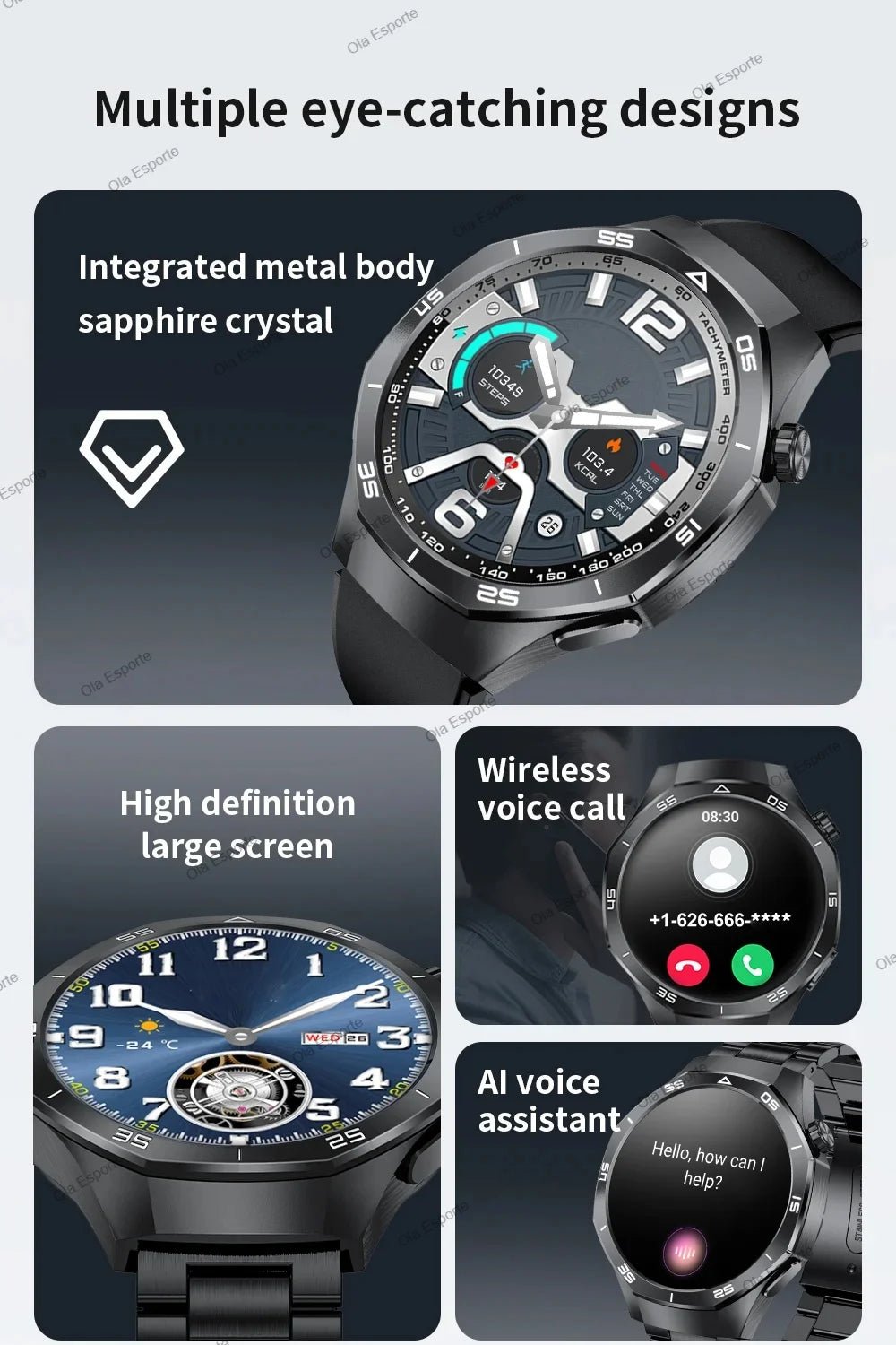 Watch 5 Pro GPS NFC Smart Watch Men 360*360 AMOLED Screen Heart rate Monitor Bluetooth Calls IP68 Waterproof Man Smartwatch 2025 - CHINGUITY