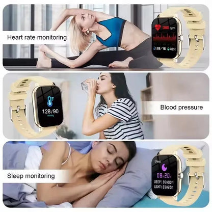 Smart watch with full touch screen, call, message reminder, music control and other functions, compatible with iPhone/android mo - CHINGUITY