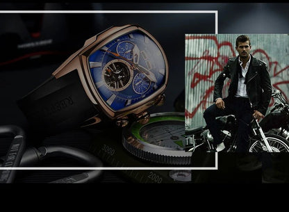 Reef Tiger 316L Stainless Steel Wine Barrel Automatic Watch Fashion Mulitfunction Tourbillon Mechanical Watches for Men RGA3069 - CHINGUITY