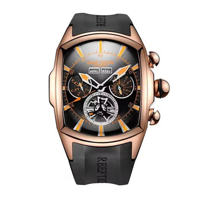 Reef Tiger 316L Stainless Steel Wine Barrel Automatic Watch Fashion Mulitfunction Tourbillon Mechanical Watches for Men RGA3069 - CHINGUITY