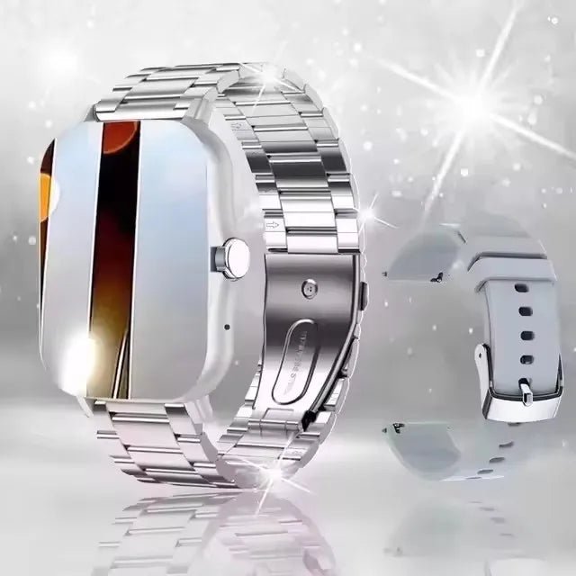 Smart watch with full touch screen, call, message reminder, music control and other functions, compatible with iPhone/android mo - CHINGUITY