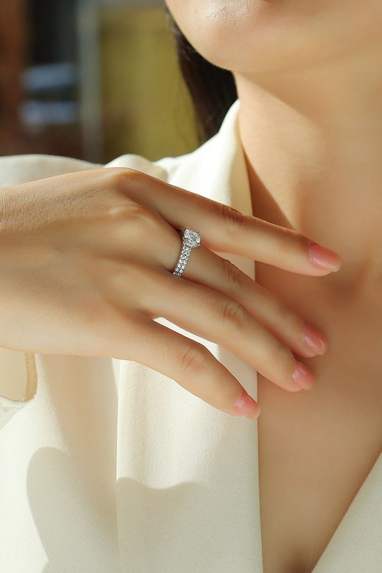 Arrange Large Diamond Rings, Wedding Rings, Luxury Fashion Set Moissanite Silver Rings - Chinguity