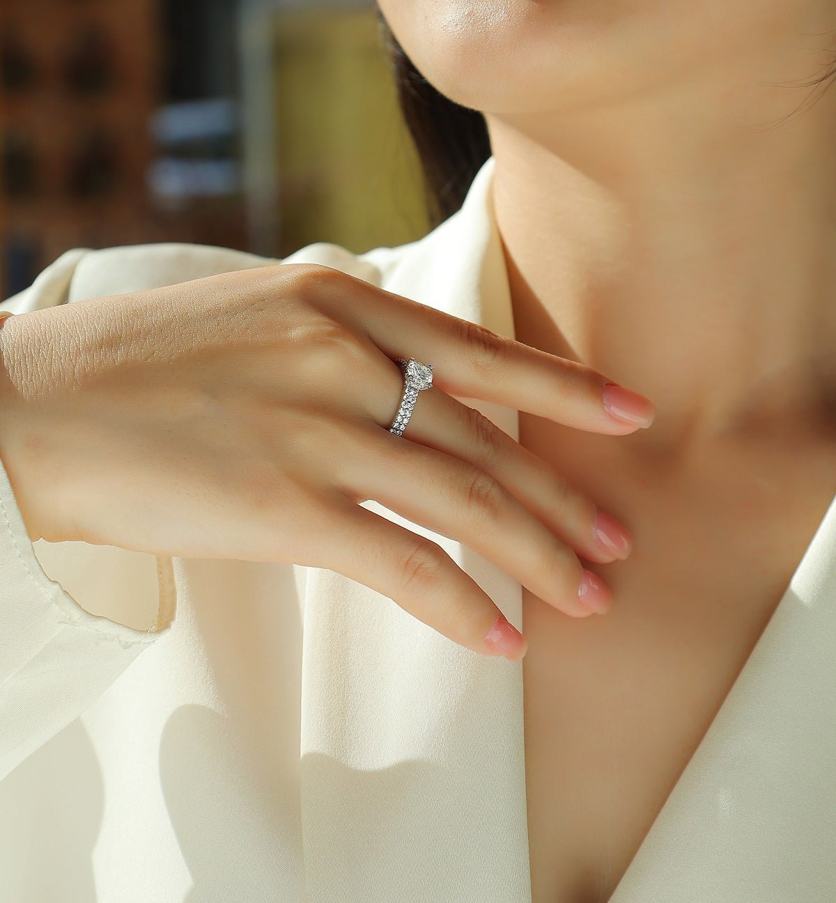 Arrange Large Diamond Rings, Wedding Rings, Luxury Fashion Set Moissanite Silver Rings - Chinguity