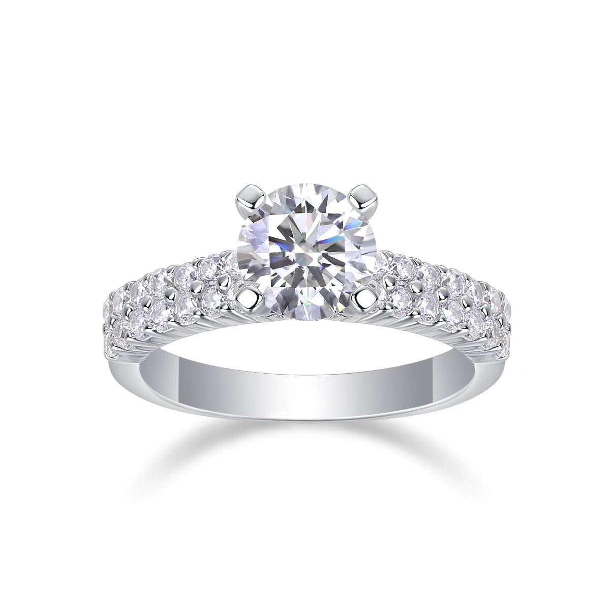Arrange Large Diamond Rings, Wedding Rings, Luxury Fashion Set Moissanite Silver Rings - Chinguity