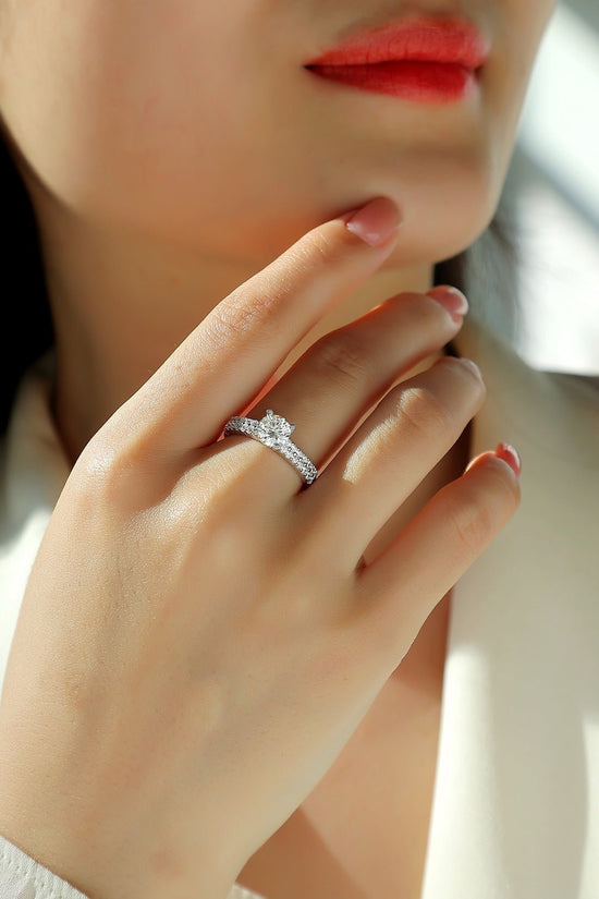 Arrange Large Diamond Rings, Wedding Rings, Luxury Fashion Set Moissanite Silver Rings - Chinguity
