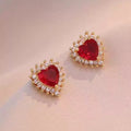  Ruby Heart Earrings