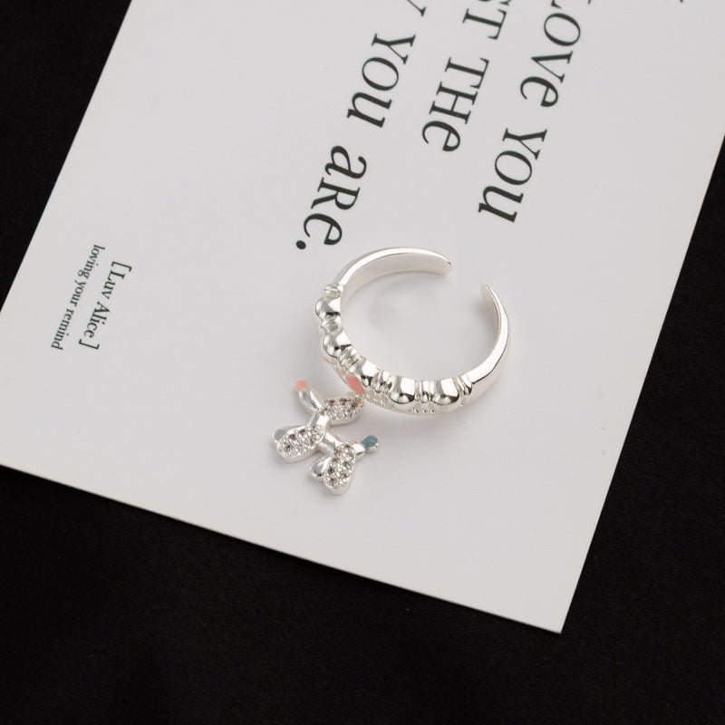 Finger Ring With Dog,silvery Color,Only Self - pickup Is Supported, And The Displayed Prices Are All Self - pickup Prices - Chinguity