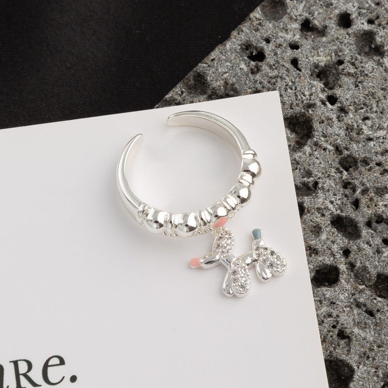 Finger Ring With Dog,silvery Color,Only Self - pickup Is Supported, And The Displayed Prices Are All Self - pickup Prices - Chinguity