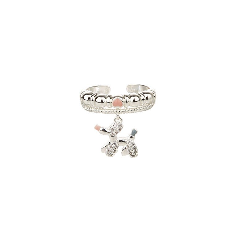Finger Ring With Dog,silvery Color,Only Self - pickup Is Supported, And The Displayed Prices Are All Self - pickup Prices - Chinguity