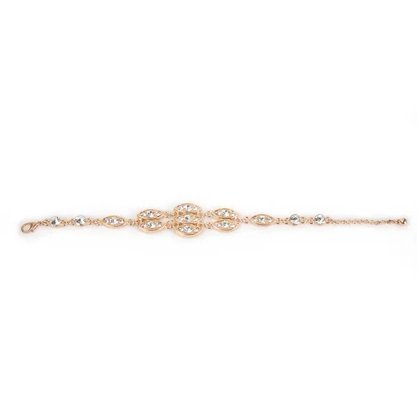 Noble Burnished Gold Bling Rhinestone Bracelet - Chinguity