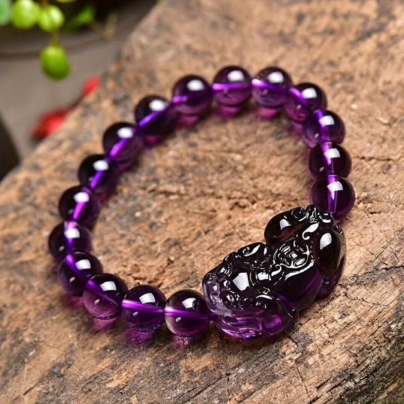 Purple Wealth Summons Feng Shui Bracelet - Attracts Prosperity, Brings Good Luck, Protects Wealth And Promotes Spiritual Growth - Chinguity