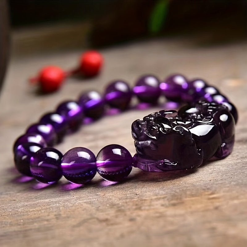 Purple Wealth Summons Feng Shui Bracelet - Attracts Prosperity, Brings Good Luck, Protects Wealth And Promotes Spiritual Growth - Chinguity
