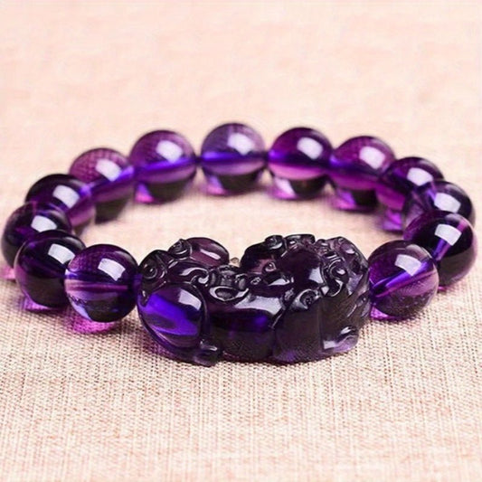 Purple Wealth Summons Feng Shui Bracelet - Attracts Prosperity, Brings Good Luck, Protects Wealth And Promotes Spiritual Growth - Chinguity
