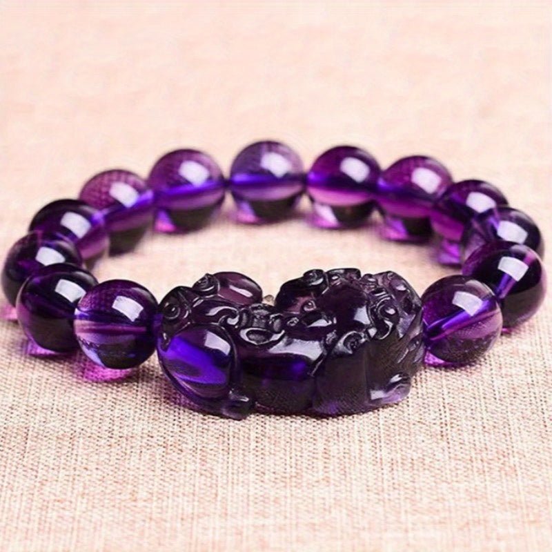 Purple Wealth Summons Feng Shui Bracelet - Attracts Prosperity, Brings Good Luck, Protects Wealth And Promotes Spiritual Growth - Chinguity